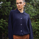 Cardigan cu guler polo si torsade – Cashmere Blend