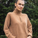 Pulover din mix cu casmir, cu guler inalt si fermoar